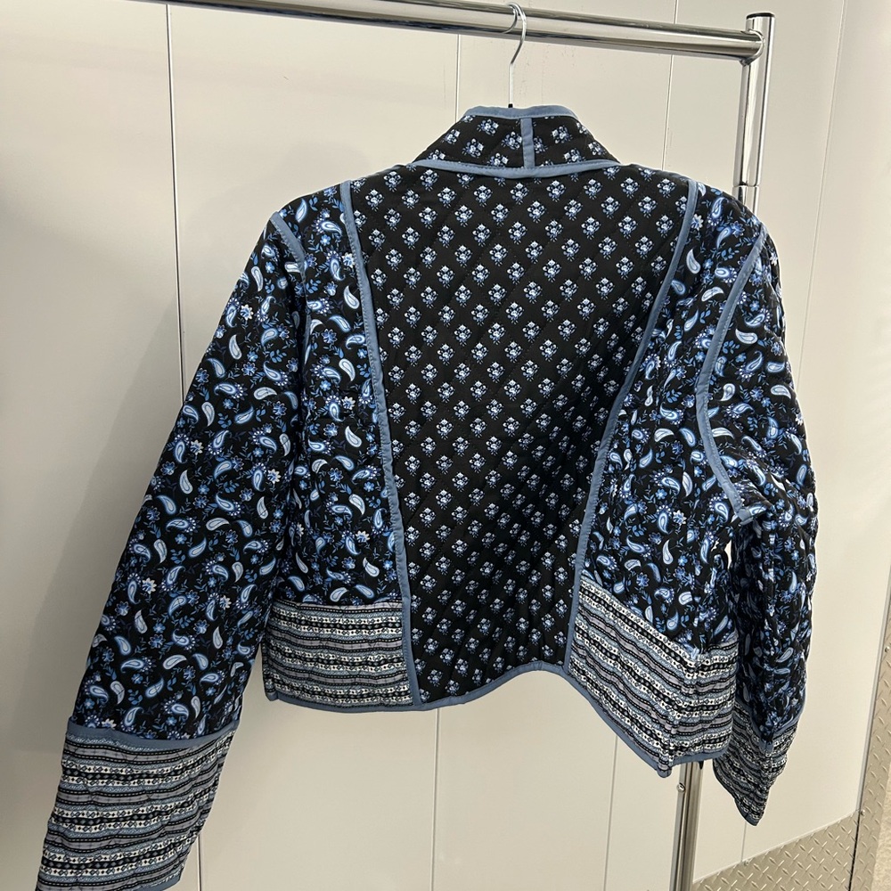 Patchwork Floral Reversible Jacket in Indigo & Petal, Size Large - Picture 12 of 16